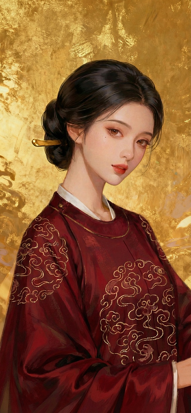 换成红色女官服