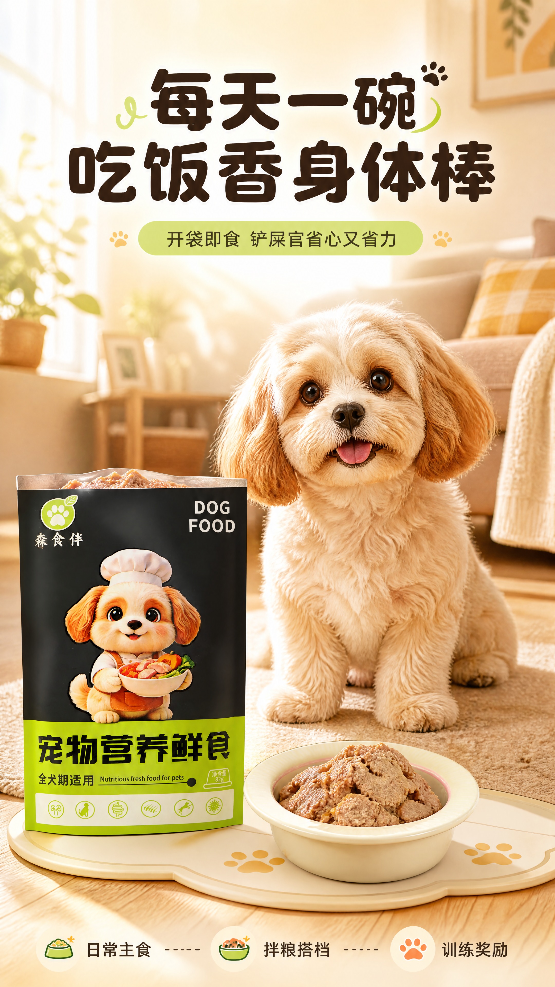 [商品] 使用【图1】森食伴宠物营养鲜食包装袋和【图2】鲜食质… - 图片创意预览