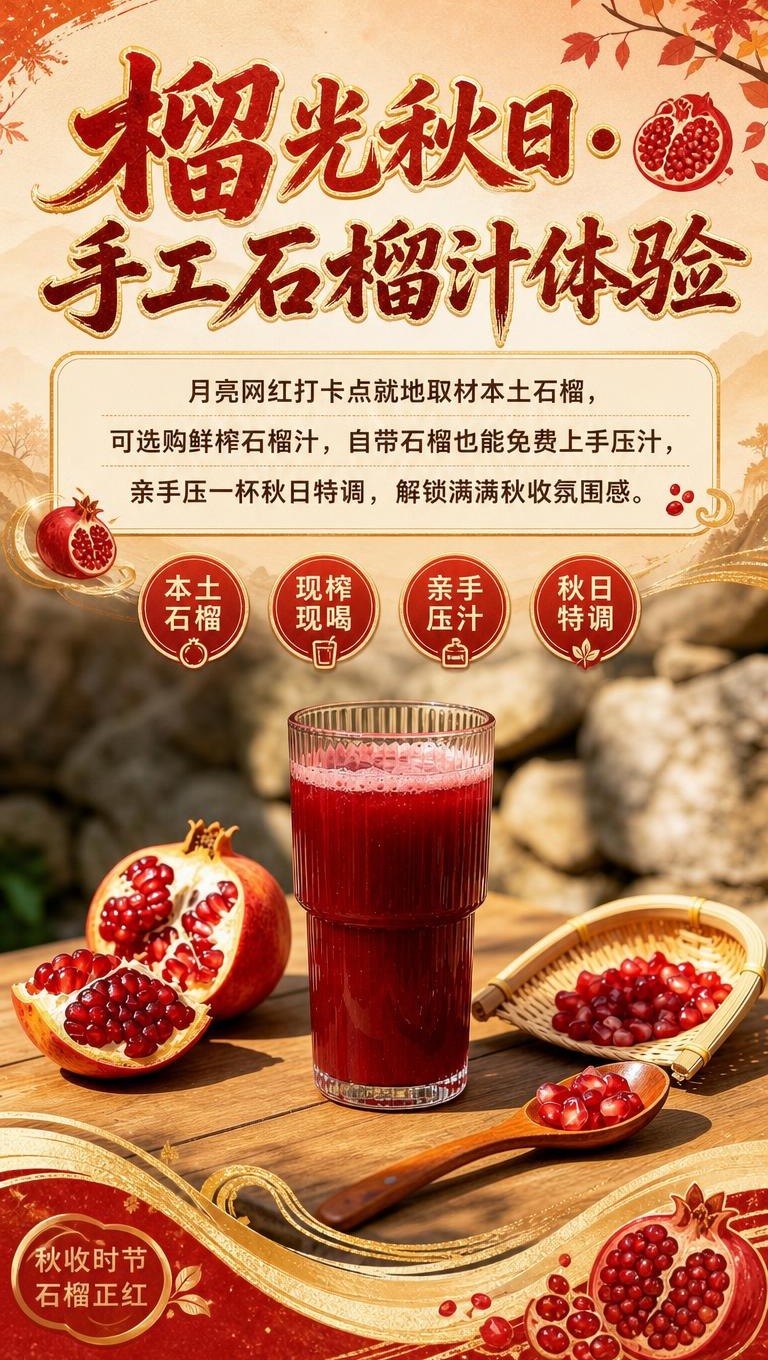 [商品] 使用【图8】石榴与石榴汁组合图；保留石榴的红色、玻璃… - 图片创意预览