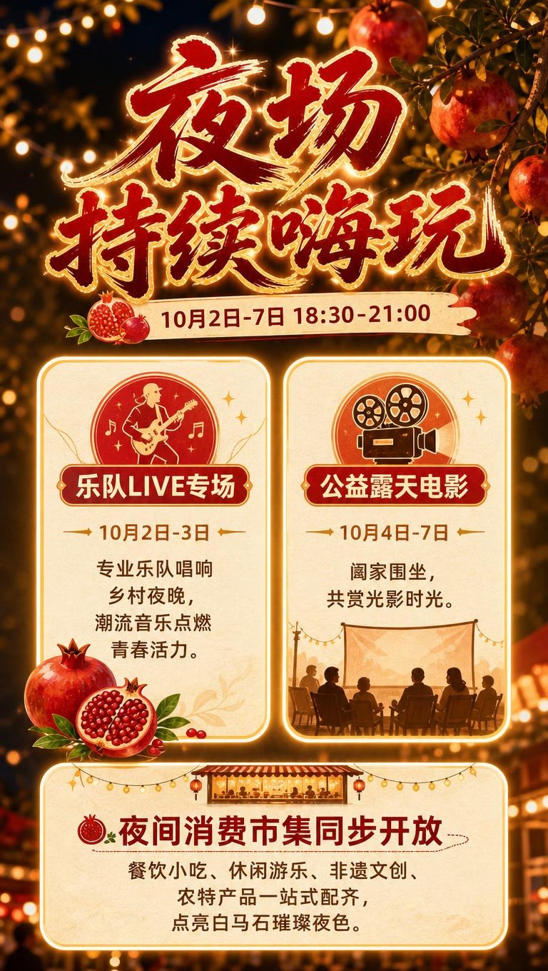 [商品] 使用【图1】石榴丰收场景作为夜色氛围背景素材；保留石… - 图片创意预览