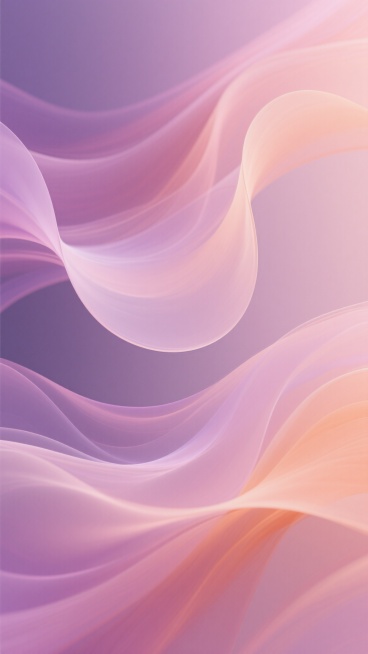 弥散风格抽象背景，柔和渐变的粉紫色调与淡橙色交织，流动的曲线形态呈现出轻盈飘逸的视觉效果，色彩过渡自然平滑，整体画面散发着梦幻浪漫的氛围，无明显轮廓边缘，具有高度的视觉延展性和柔和的视觉张力，色调温暖治愈，样式上采用更具动感的波浪状曲线构图，色彩层次丰富且和谐统一。预览效果
