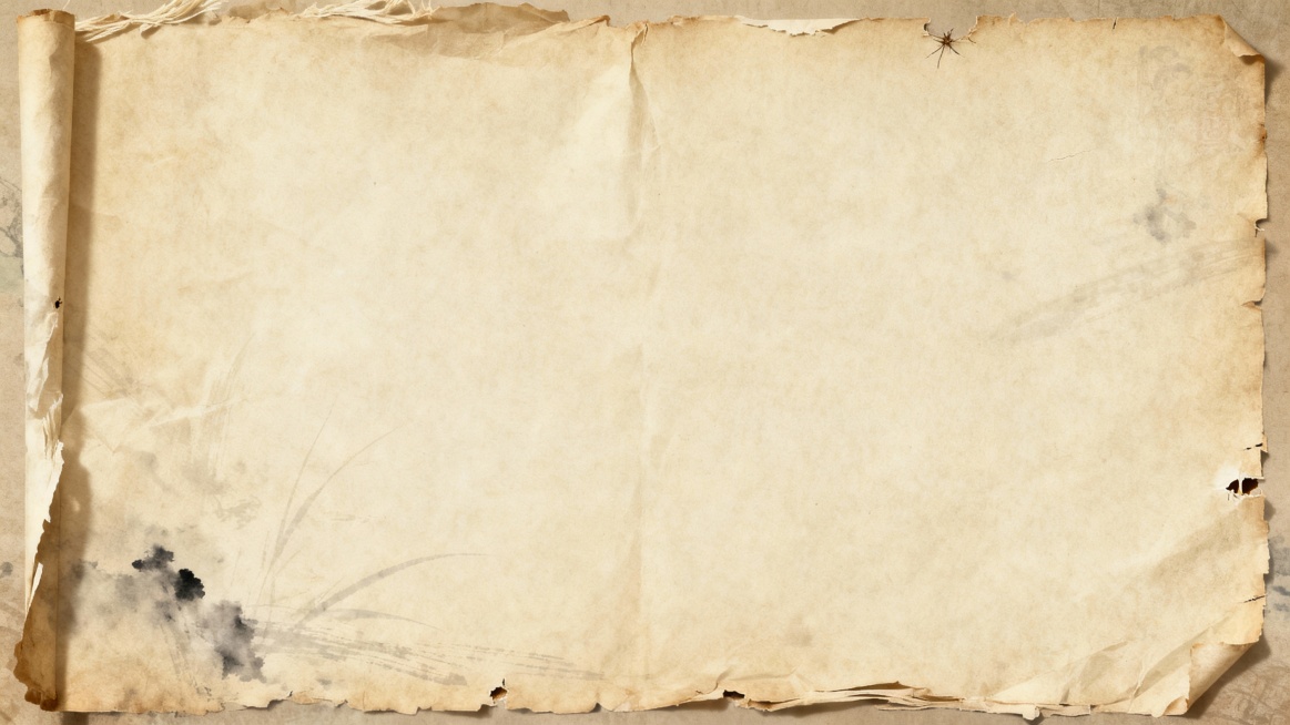 做旧宣纸背景
选泛黄米棕调的宣纸纹理，带自然褶皱 + 毛边（边缘轻微破损更有年代感），可以叠加淡墨痕、浅淡的毛笔笔触暗纹（别太浓，避免抢标题的视觉重心）；
文字区域留 “干净的纸张中部”，背景只在边缘预览效果