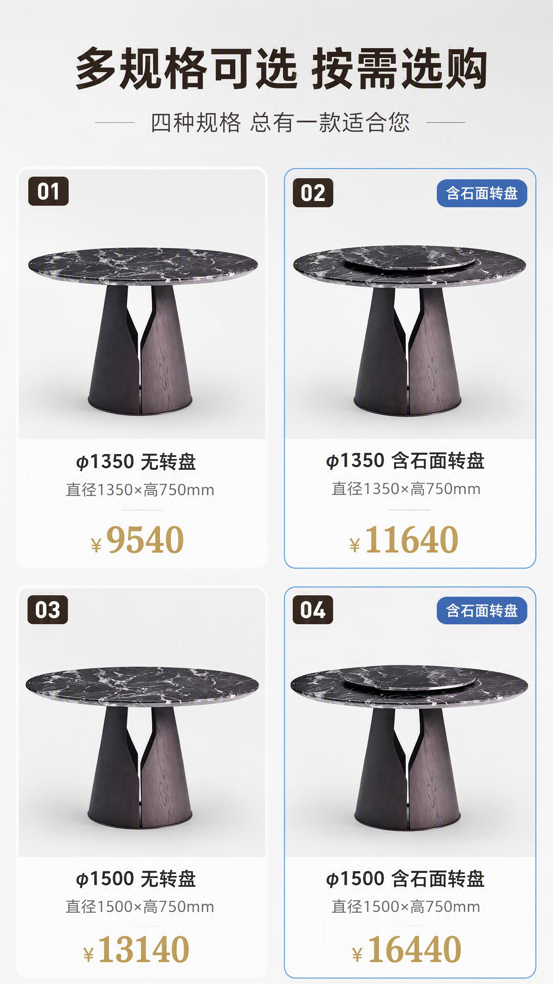 [第7张] SKU选购页-多尺寸与转盘选项对比展示。本张使用【… - 图片创意预览