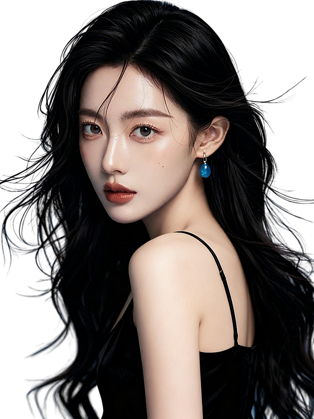 把衣服改成黑色吊带裙，性感一些