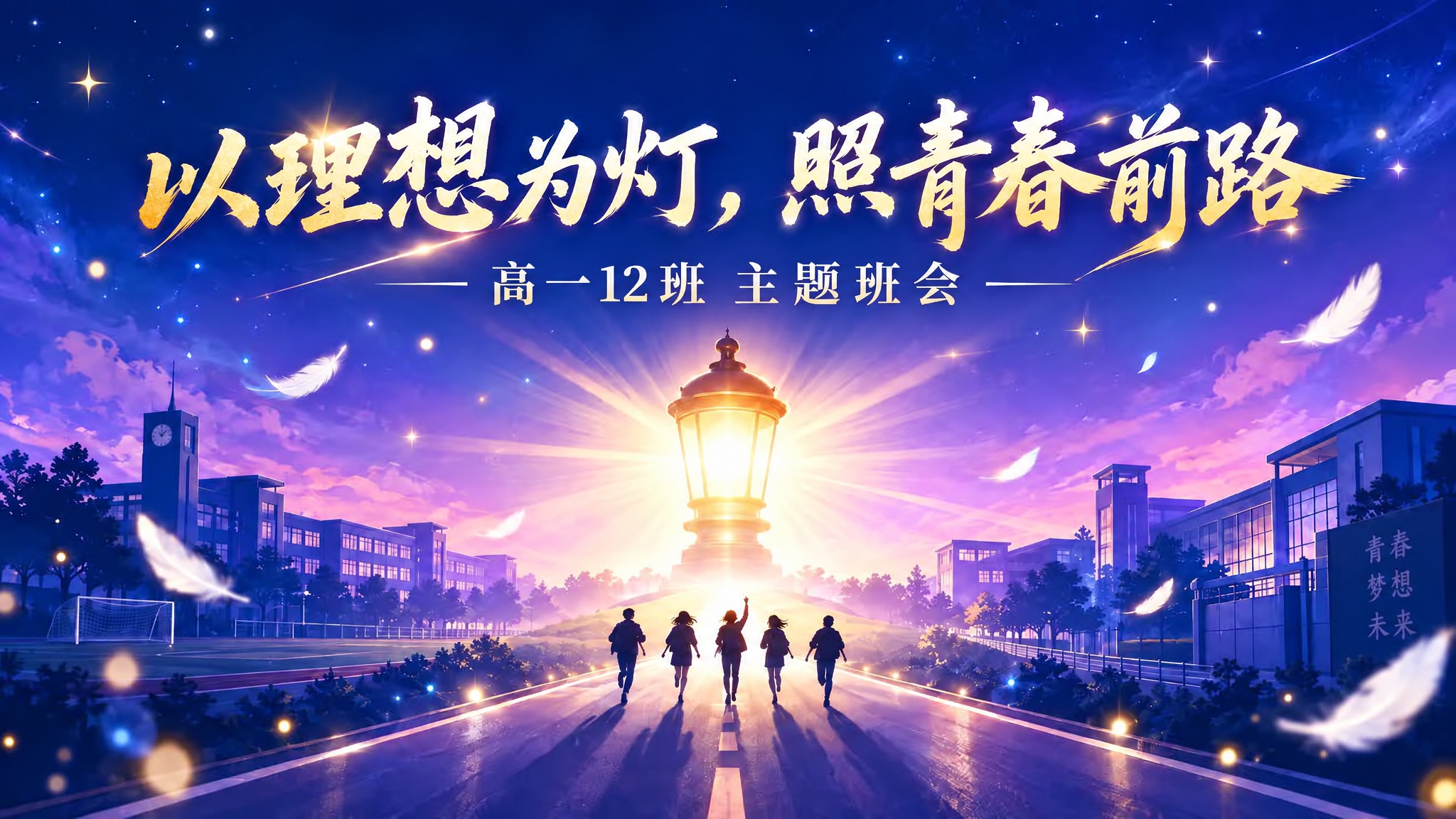 将图片中的"主题班会"文字修改为"高一12班 主题班会"，放在… - 图片创意预览