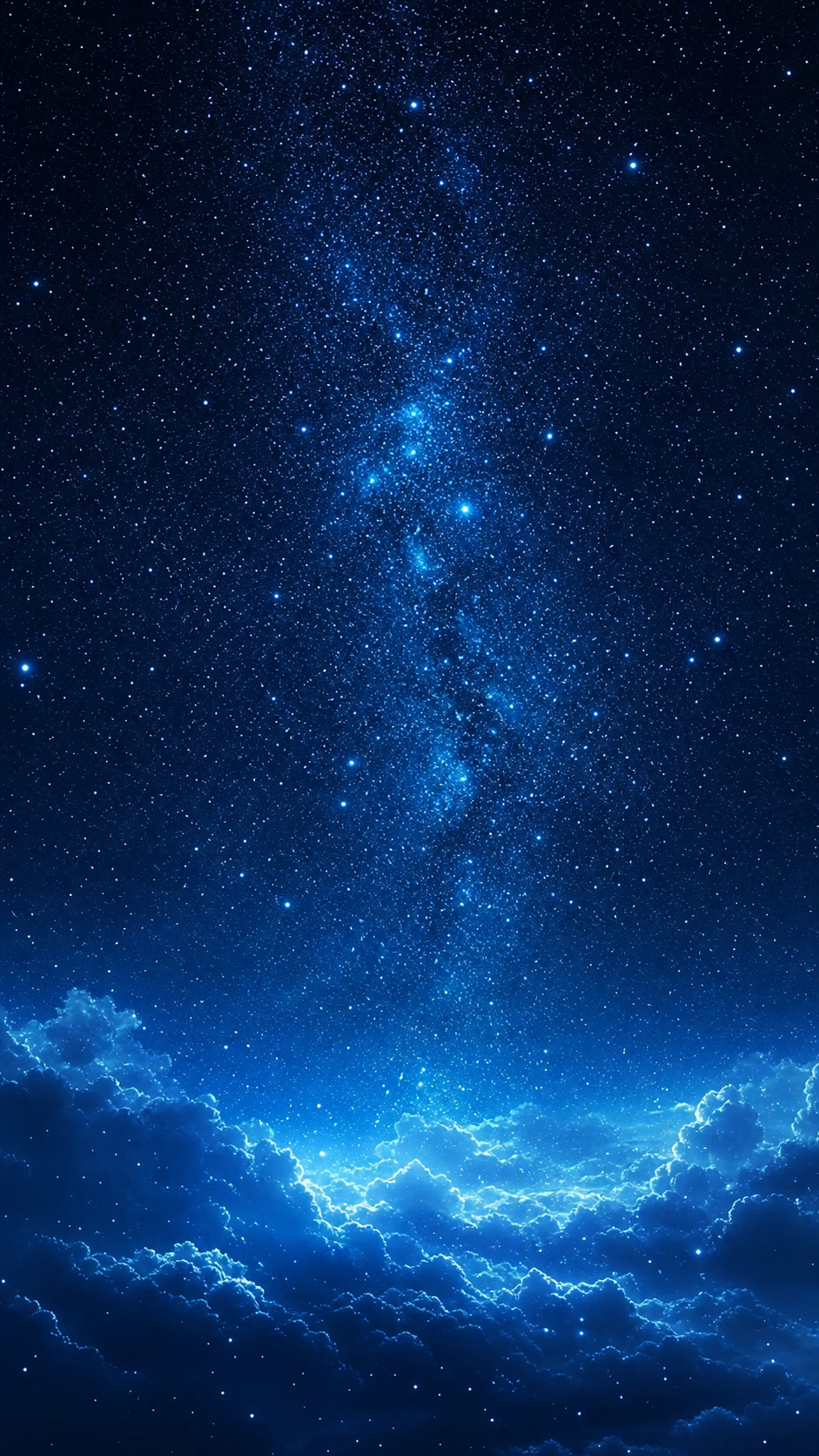 参考原图片的星空风格，重新生成深蓝色满天星空背景，下方带有云层… - 图片创意预览