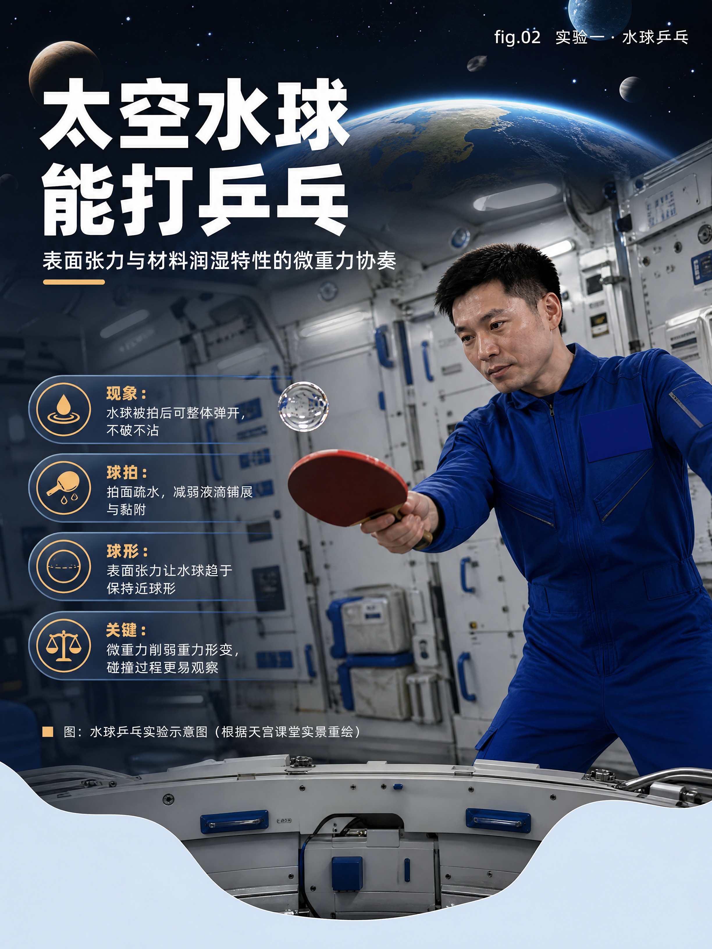[画面] 第2张·实验一：水球乒乓。竖版构图，六屏长卷第二屏。… - 图片创意预览