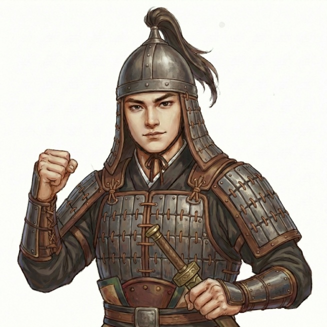 人物的衣服和头盔贴近西汉的军队的装束，要求符合历史预览效果