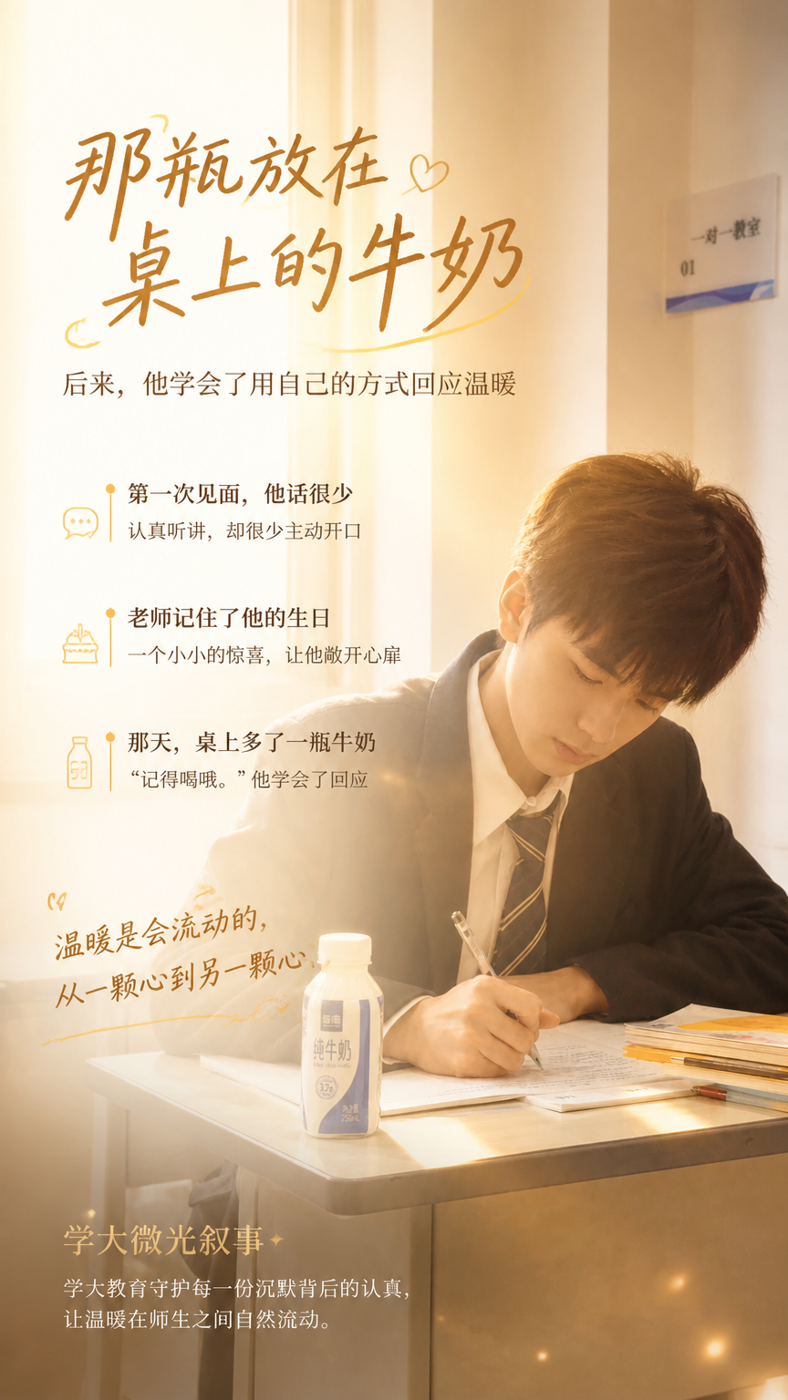 基于参考图制作一张温暖明亮的教育品牌叙事海报，竖版9:16，画… - 图片创意预览