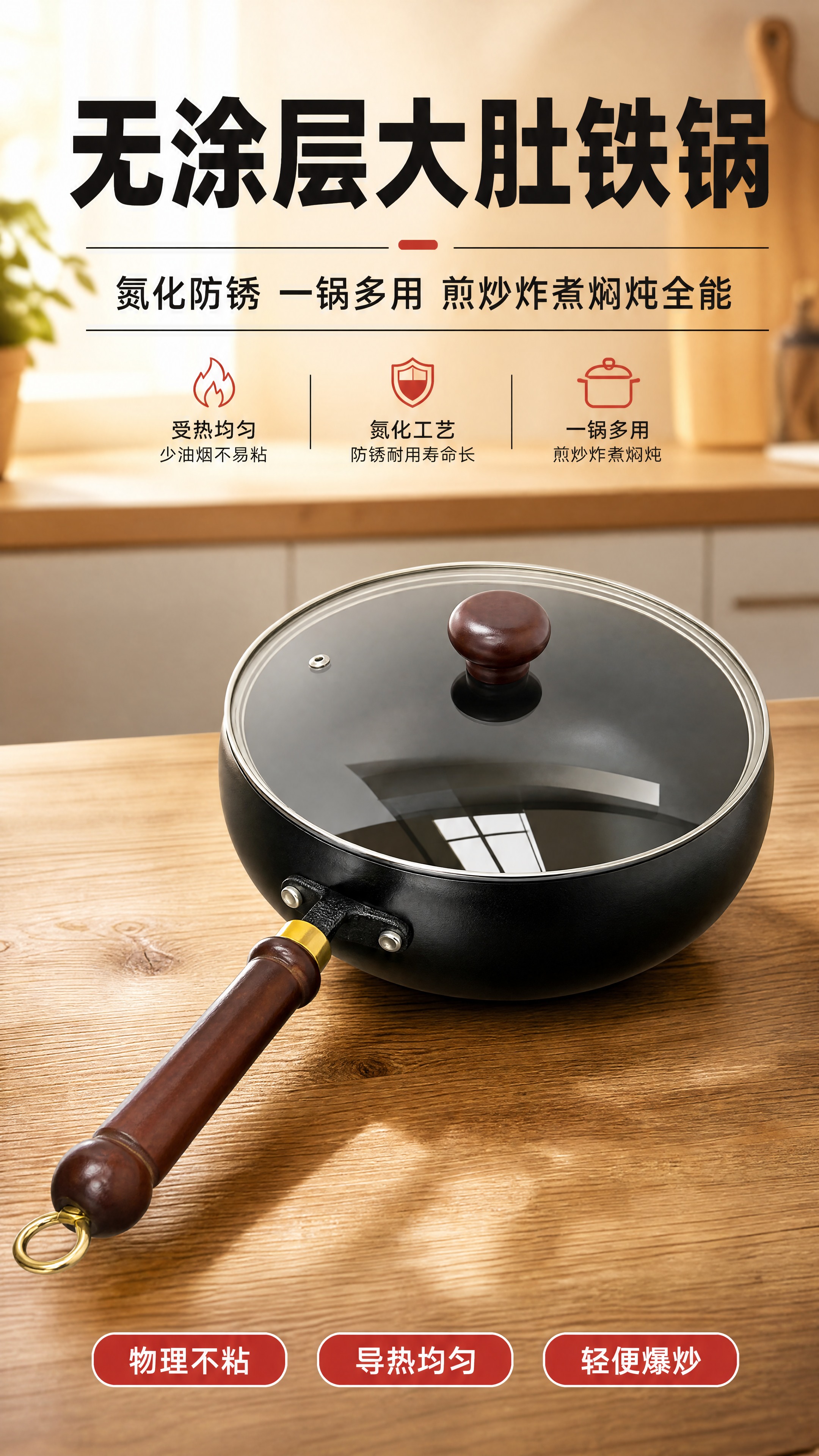 [商品] 使用【图1】【图2】大肚铁锅；保留黑色锅体、鼓肚造型… - 图片创意预览