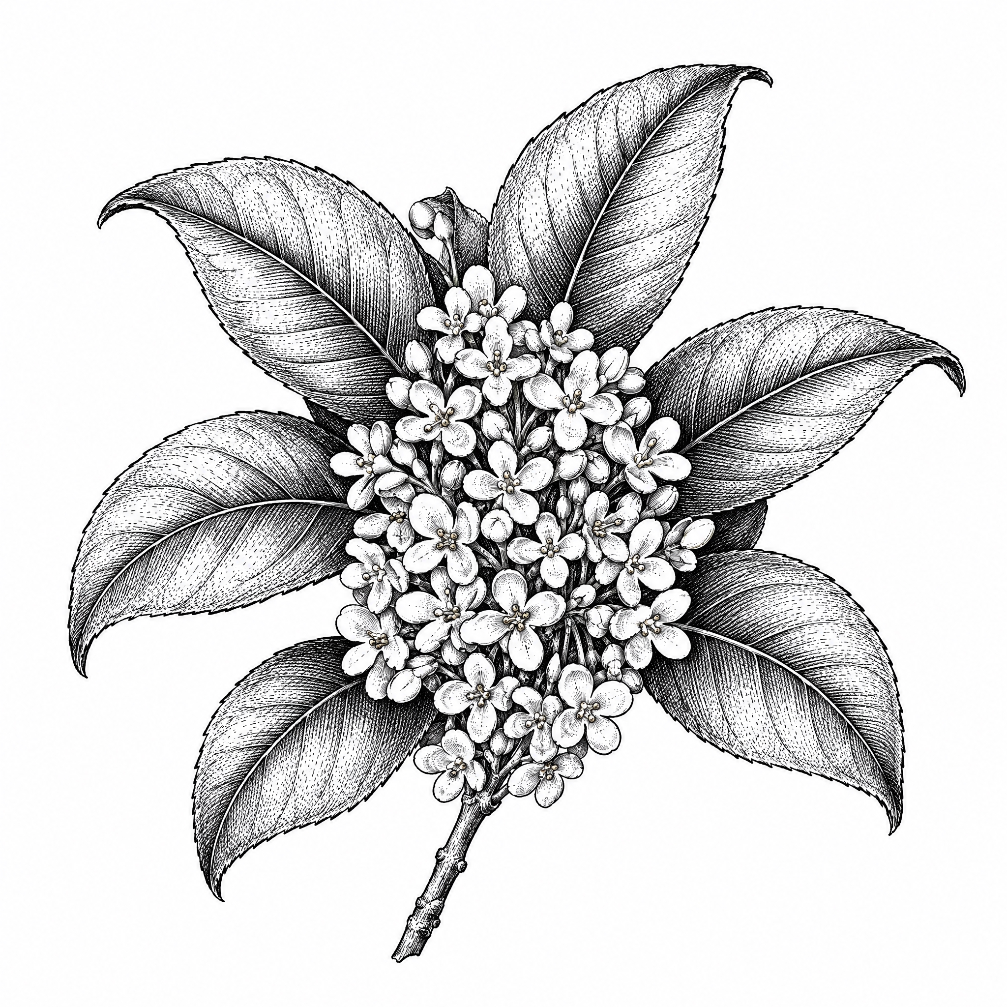 参考图中包装上的黑白铜版画/古典植物雕版线描风格，重新绘制一幅… - 图片创意预览
