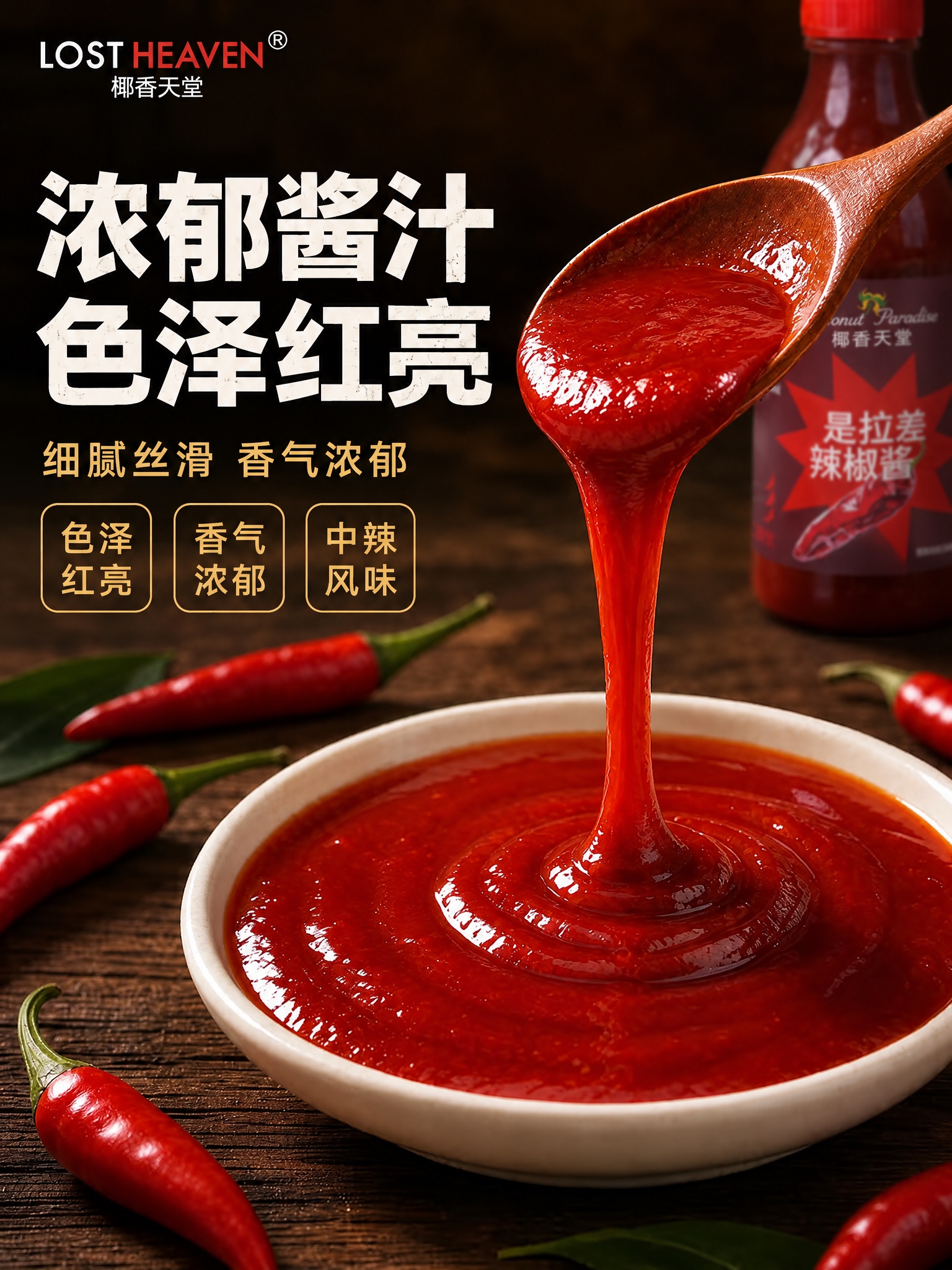 图生图编辑：以第一张图为底版保持整体版式、深色木桌背景、前方白… - 图片创意预览