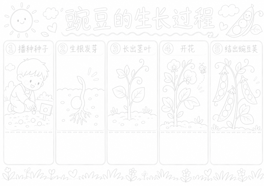 进一步淡化线条颜色，让整体线稿更浅，保留完整文字和清晰轮廓，背景保持纯白色，更适合手绘填色打印预览效果