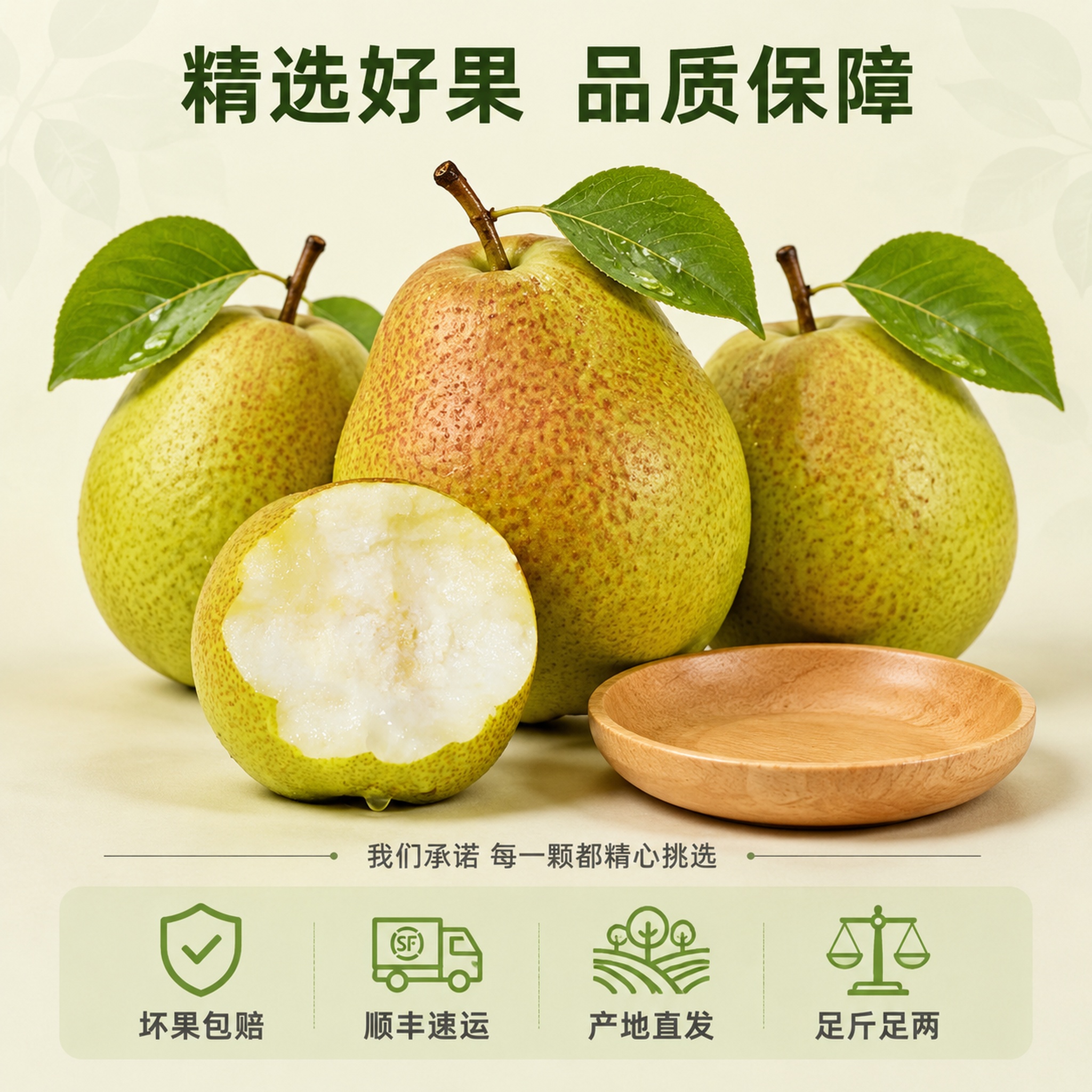 [主图-5] 丹霞红酥梨服务承诺与规格图 全家福展示 [氛围风… - 图片创意预览
