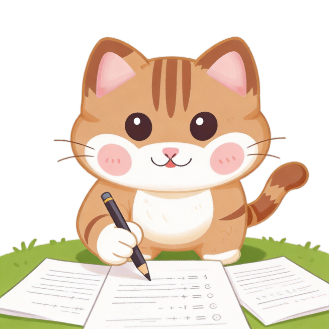 生成一只在做题目的猫咪预览效果