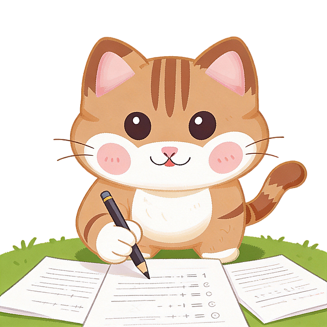 生成一只在做题目的猫咪