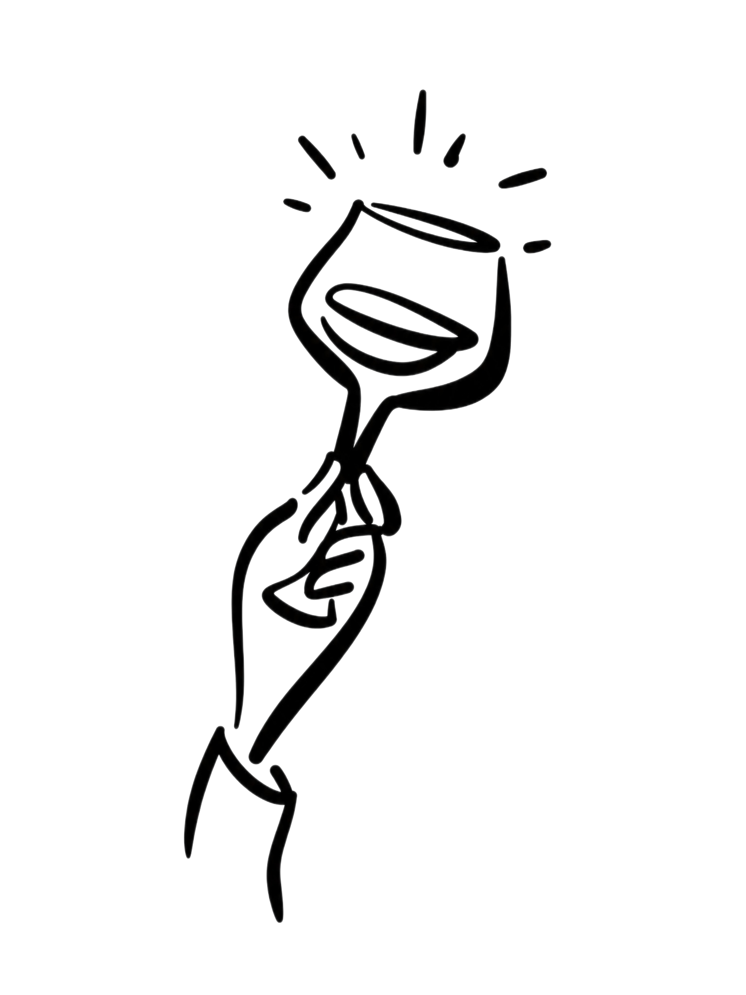 参考图中灯箱右上角的举杯简笔画插画风格，生成一个单独的举杯插画… - 图片创意预览