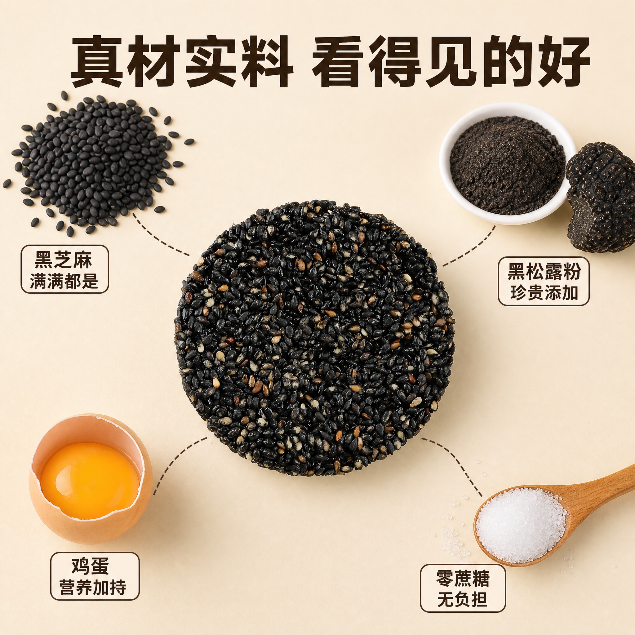 拼多多原料卖点主图，核心任务是用真实原料展示真材实料。中心产品… - 图片创意预览