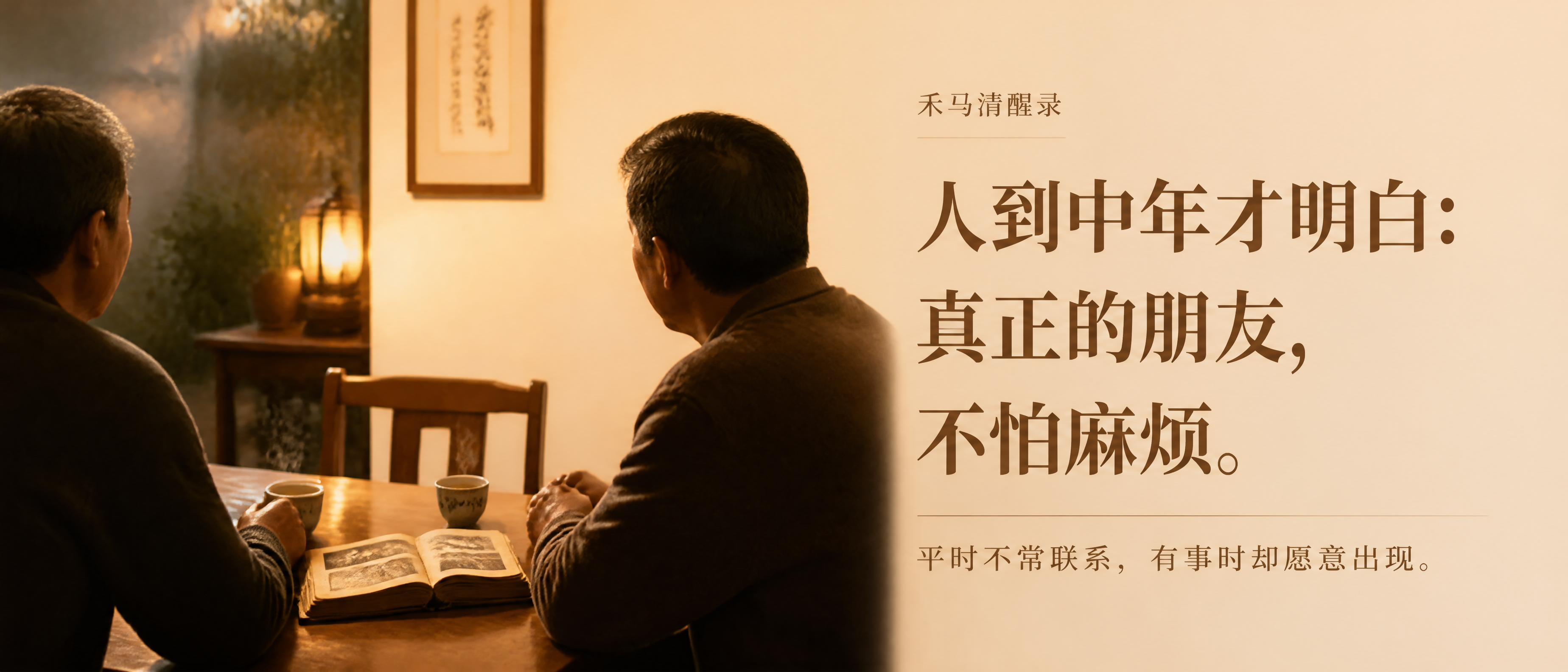 公众号推文封面图，横版比例2.35:1，暖色真实摄影风格。傍晚… - 图片创意预览