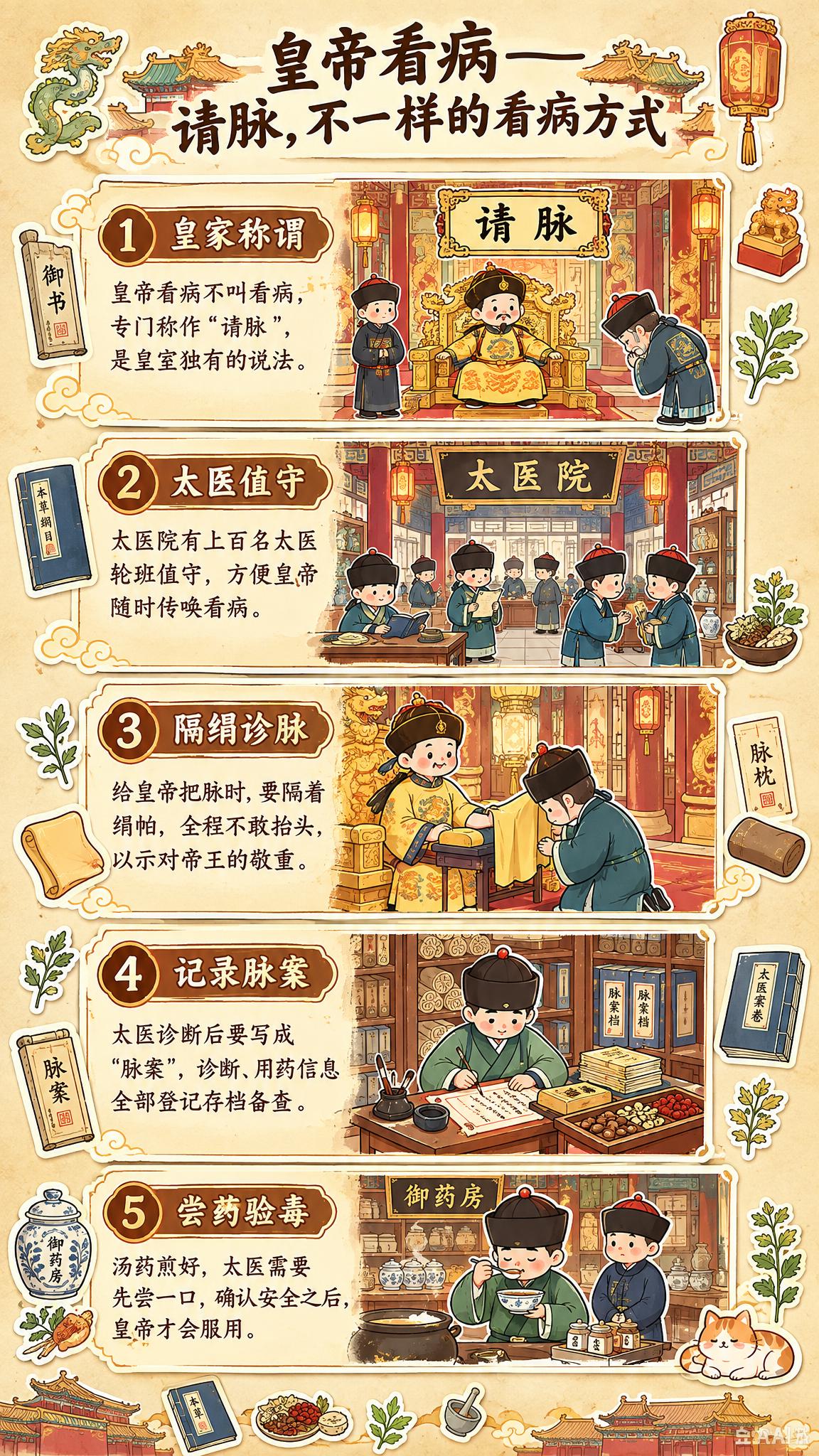 微信公众号长图，竖版长图，可爱童趣古风绘本插画风格，与参考图一… - 图片创意预览