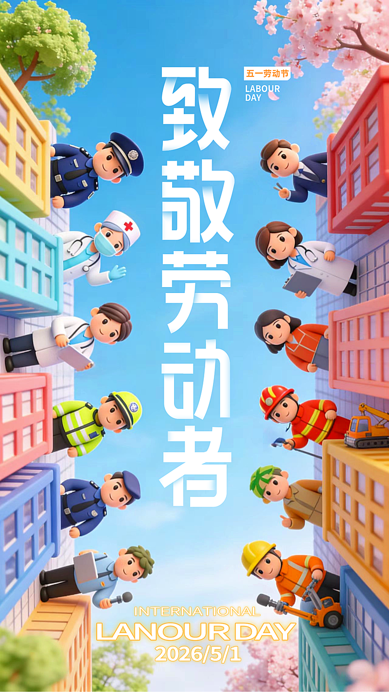 五一劳动节节日祝福海报