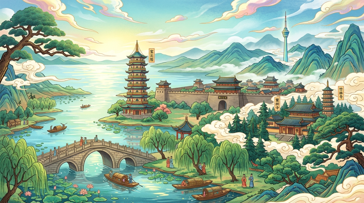 国潮衡水手绘图预览效果