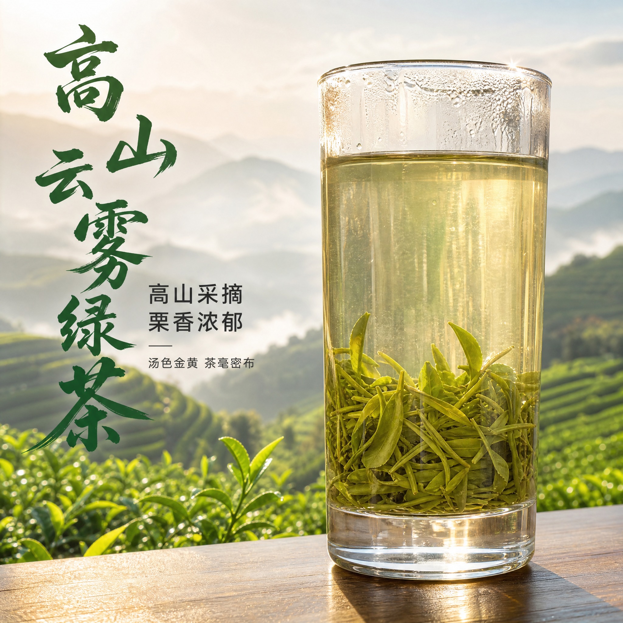 [主图-1] 高山云雾绿茶 首图点击率 汤色金黄诱人 高山好茶… - 图片创意预览
