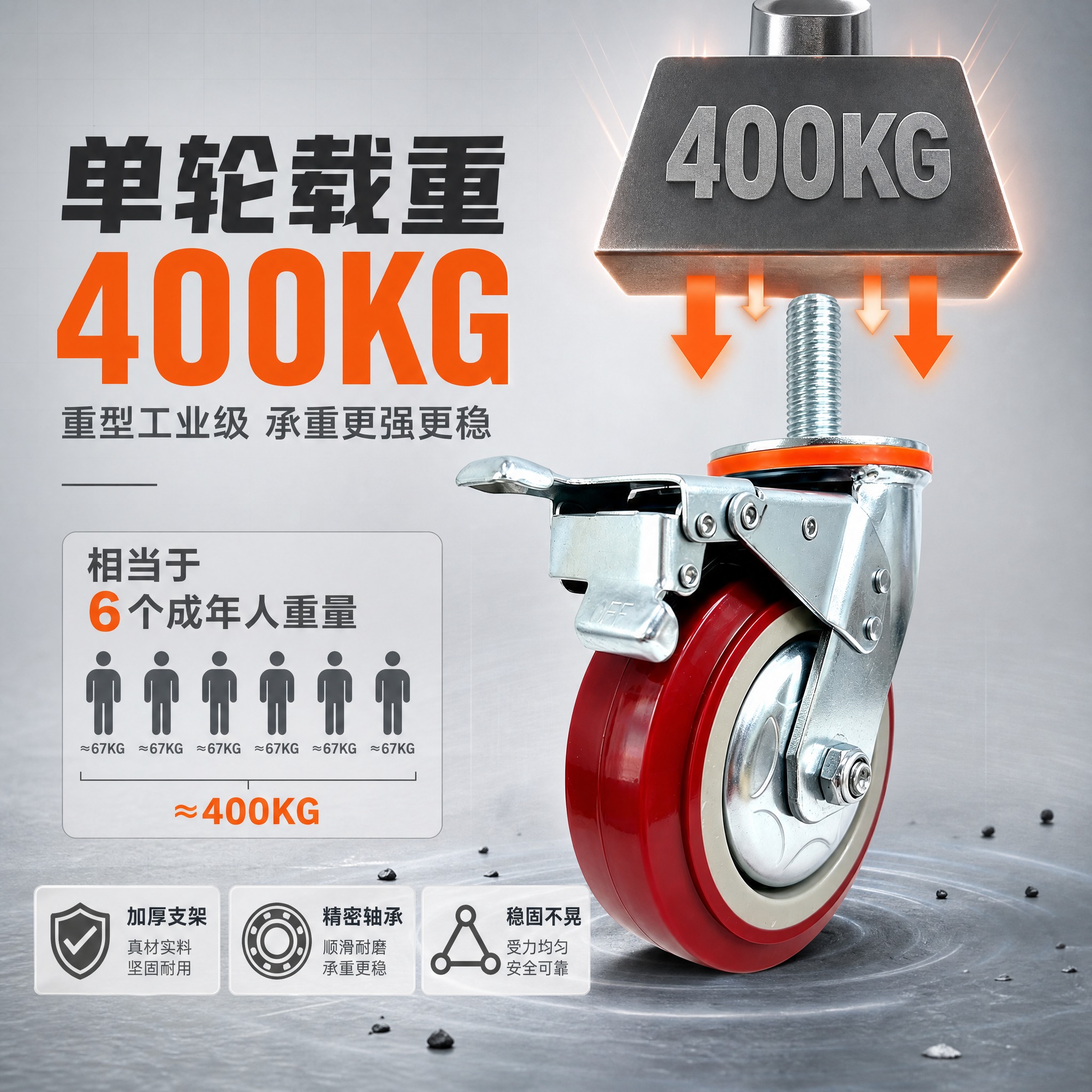 [主图-2] 单个载重400KG承重要卖点图，用可视化方式证明… - 图片创意预览