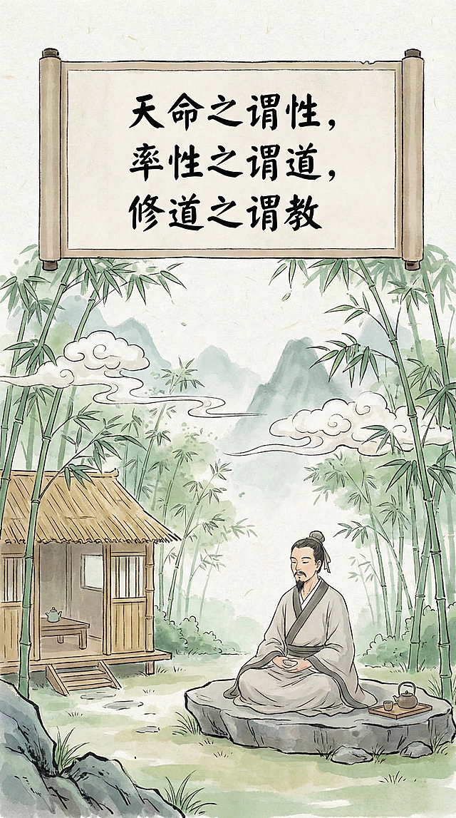 给我10张图，各页各讲《中庸》的部分哲理，要用原话原文，加起来完整以手绘information的style，讲了四书五经里的《中庸》的哲理