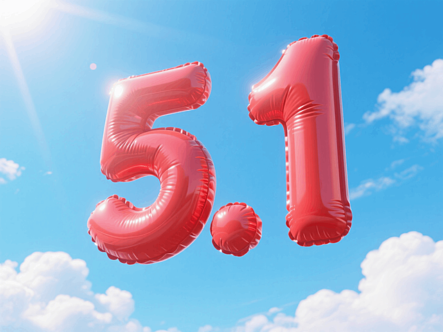 “5.1”的充气大字，天空背景