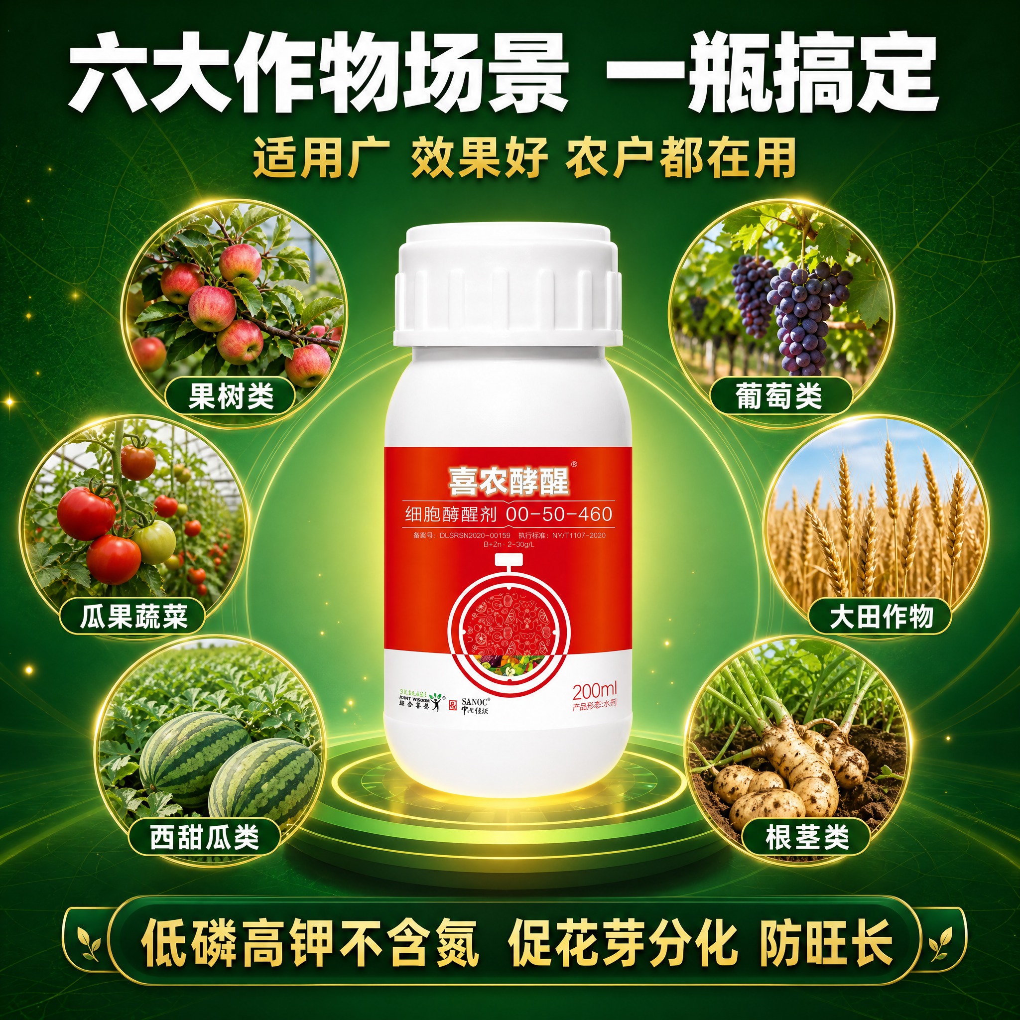 [主图-4] 主题：适用场景与作物范围，展示多种作物使用场景，… - 图片创意预览