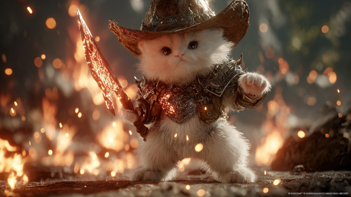 (Anthropomorphic fluffy white cat:1.3), wearing a (worn brown cowboy hat:1.3) -- non-negotiable icon预览效果