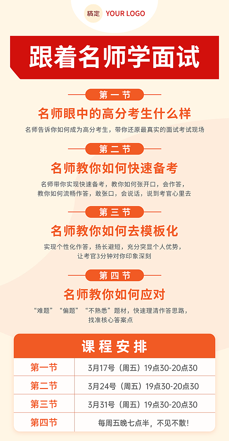 公考面试流程科普宣传海报