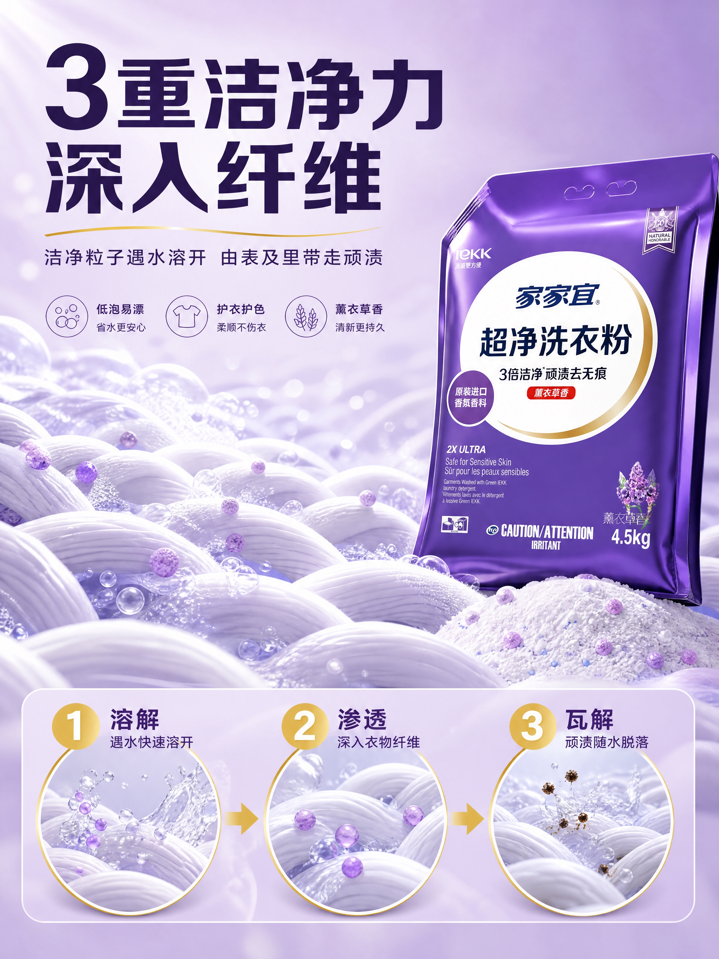 [商品] 使用【图1】家家宜超净洗衣粉 4.5kg 紫色包装袋… - 图片创意预览