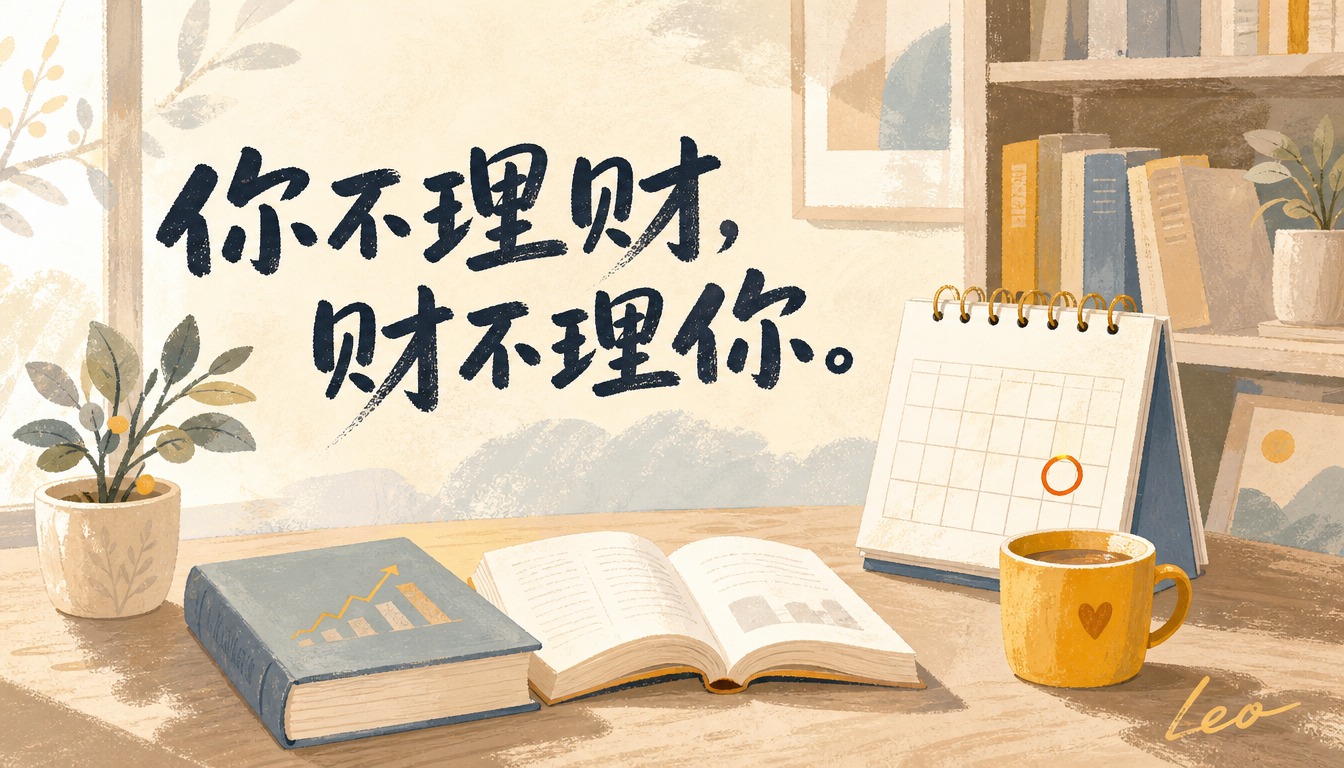 理财科普文章插图，治愈系手绘平面肌理风格，米白浅杏灰蓝暖色基底… - 图片创意预览