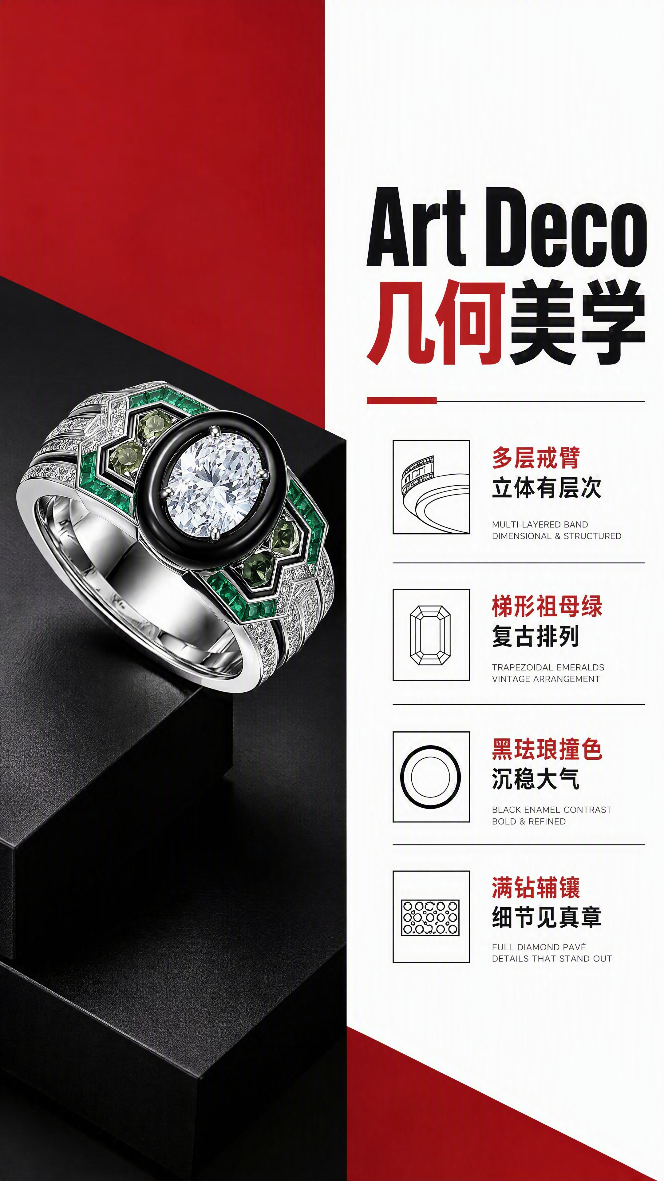 [商品] 使用【图1】男士Art Deco风格大克拉培育钻戒指… - 图片创意预览