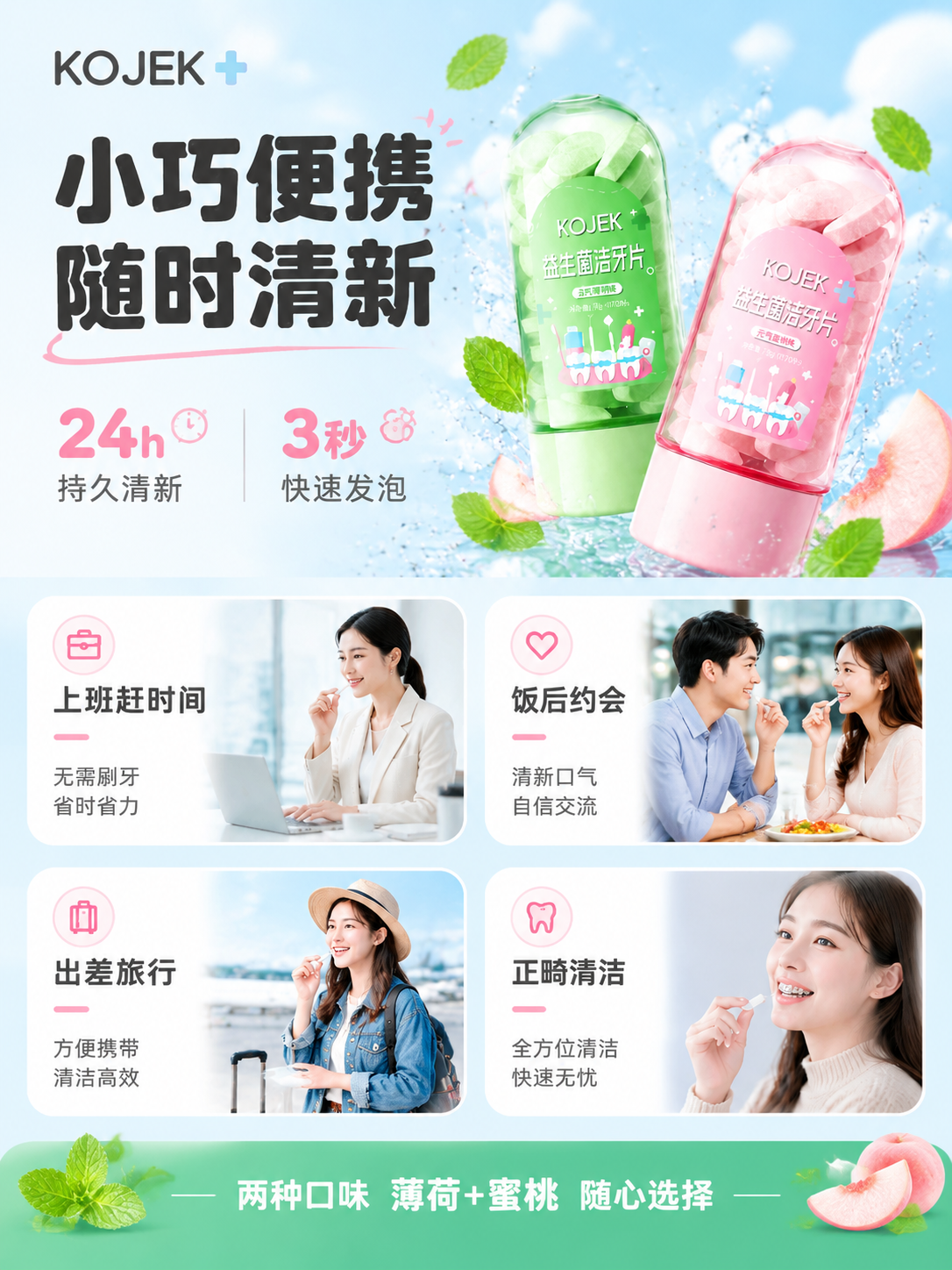 [主图-4] 便携场景种草图，主打"小巧便携 随时清新"，4大… - 图片创意预览