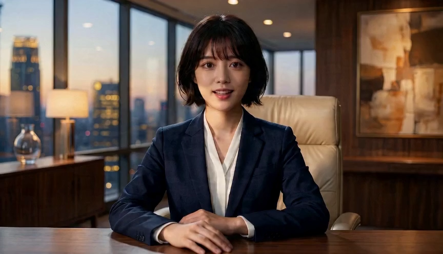 参考提供的两张图片，合成完整的AI生成女性角色形象，镜头缓慢向前推进，不要乱晃。图中的女性深情地讲述：人一定要学会改变自己，而不是改变别人。生活本就是一场经历，放下那些不必要的焦虑，才能真正的做回自己预览效果