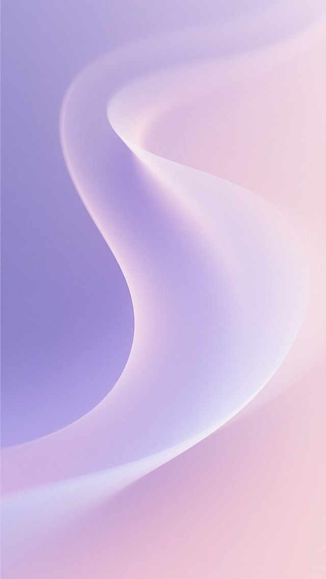 梦幻渐变背景，以淡紫色和浅粉色为主色调，融合柔和的光影效果，色彩过渡自然平滑，呈现出朦胧而浪漫的氛围，采用流动的曲线形态变换样式，整体画面简洁而富有层次感，色调统一且和谐，充满温柔治愈的视觉感受。