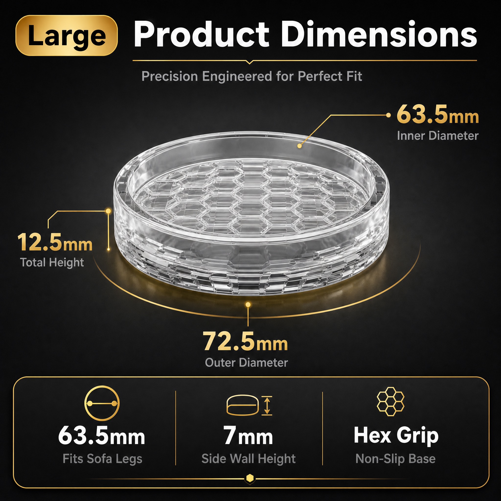 [Amazon尺寸图 黑金配色 Large 63.5mm] J… - 图片创意预览