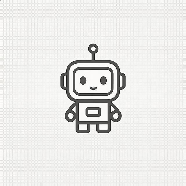 提取智能体机器人灰色线条图标，去除文字，保留灰色线条样式，背景为透明，只保留这一个图标，简约扁平风格，750*750尺寸，用于小程序未选中状态