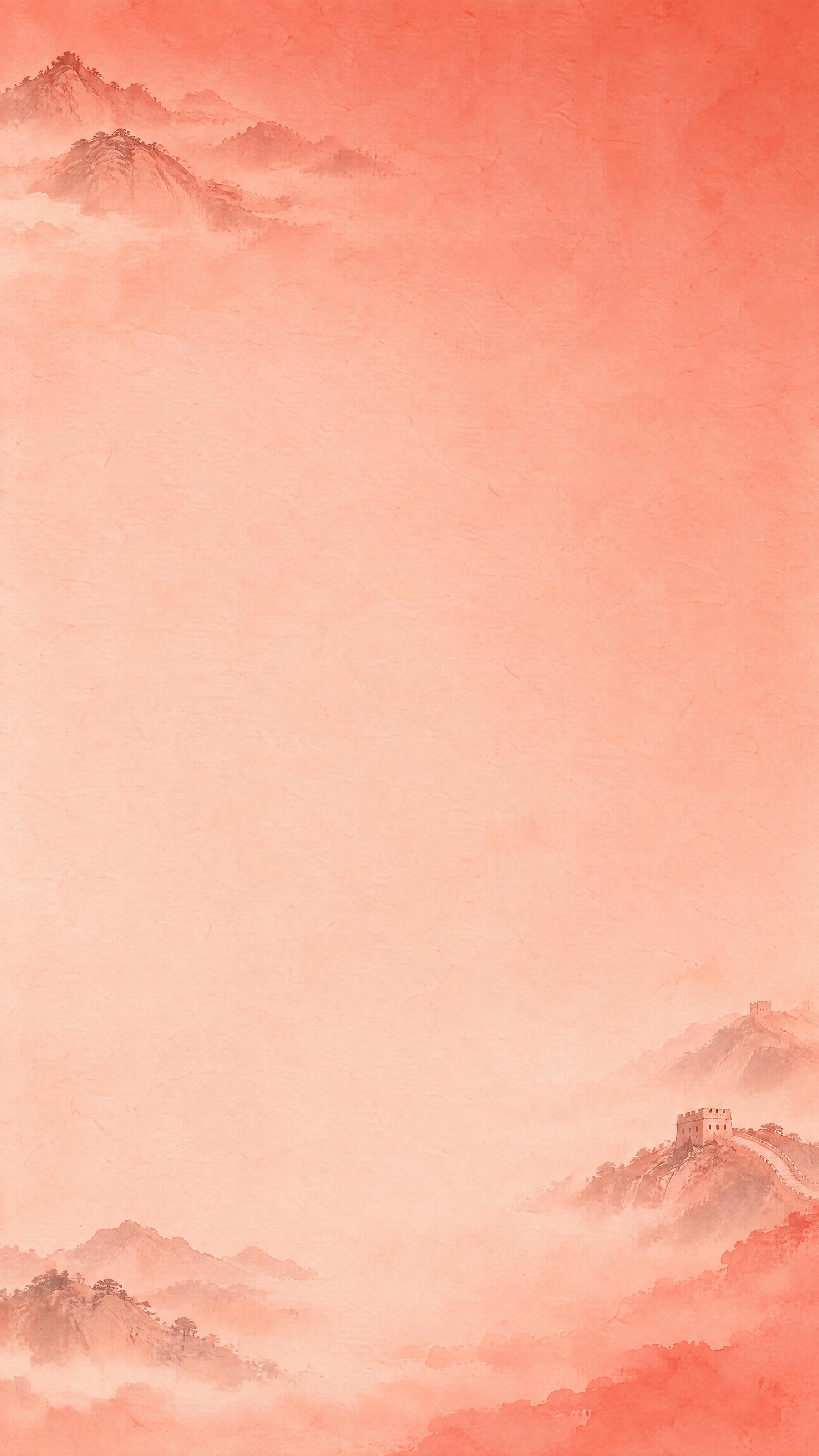 浅红色竖版背景图，色调明亮积极，偏朱砂红或曙红色，带有细腻的肌… - 图片创意预览