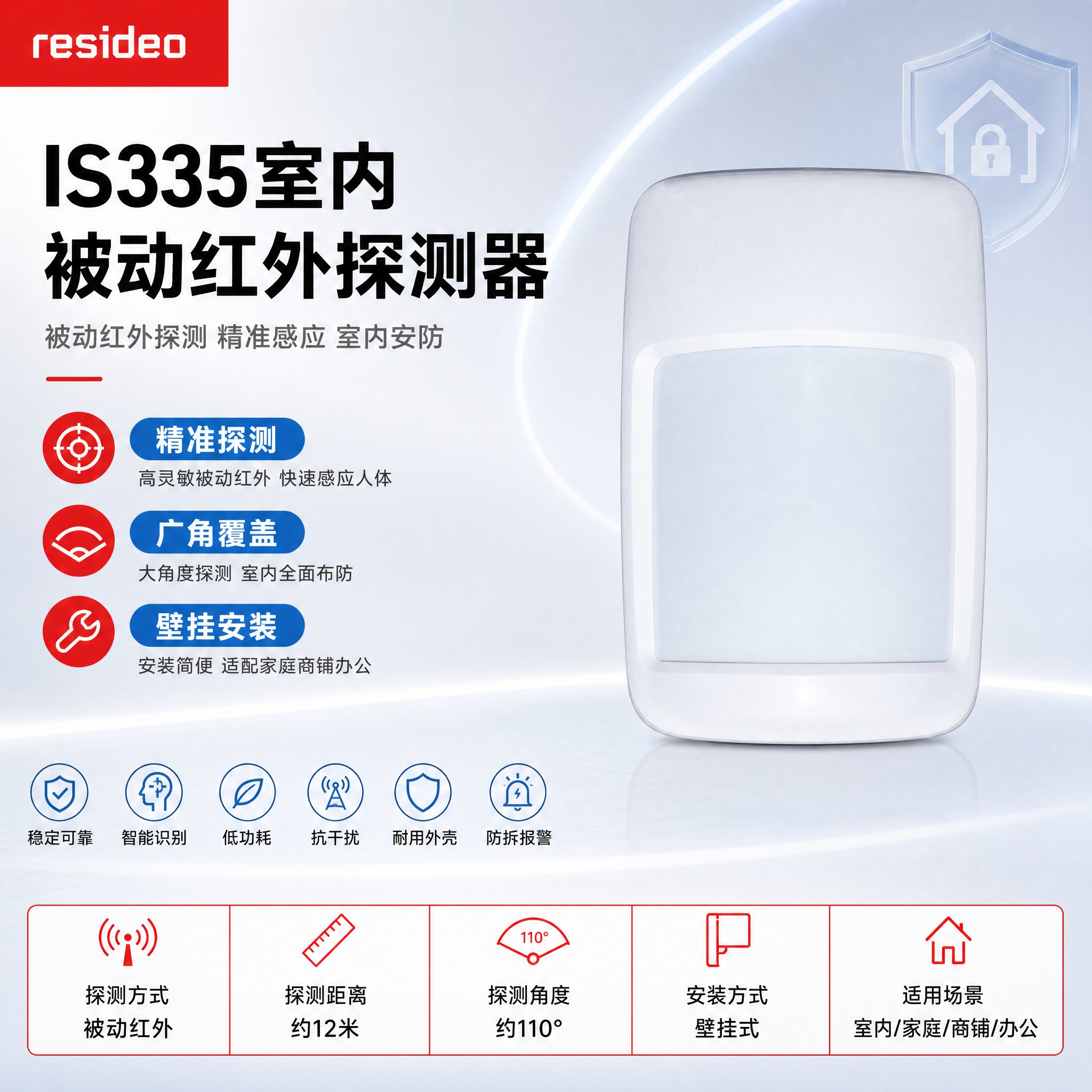 [主图-1] IS335室内被动红外探测器 商品首图，严格参考… - 图片创意预览