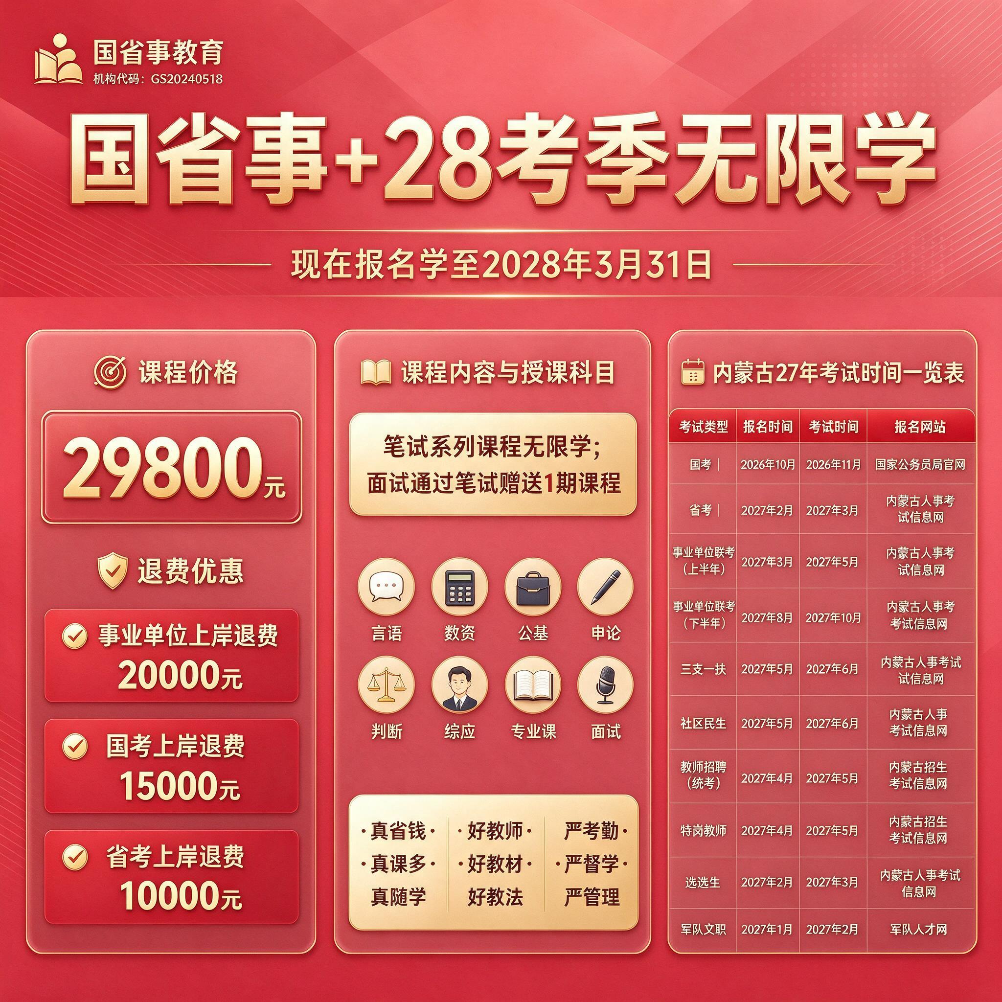 教育培训机构课程宣传海报，浅红色系配色，左中右三栏等高布局，2… - 图片创意预览