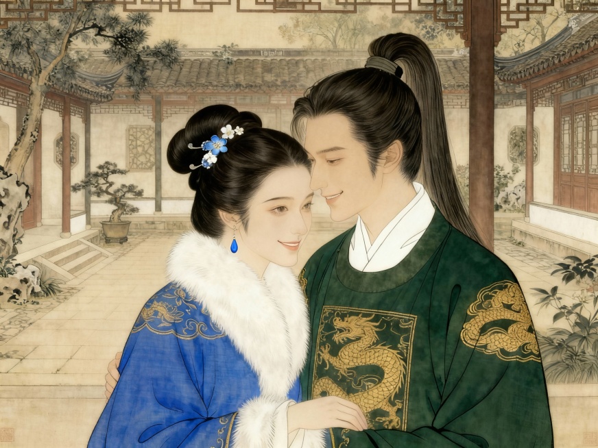 这两个是夫妻，生成一张幸福的图预览效果