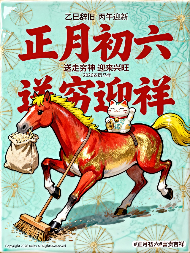 马年初六瓷板画