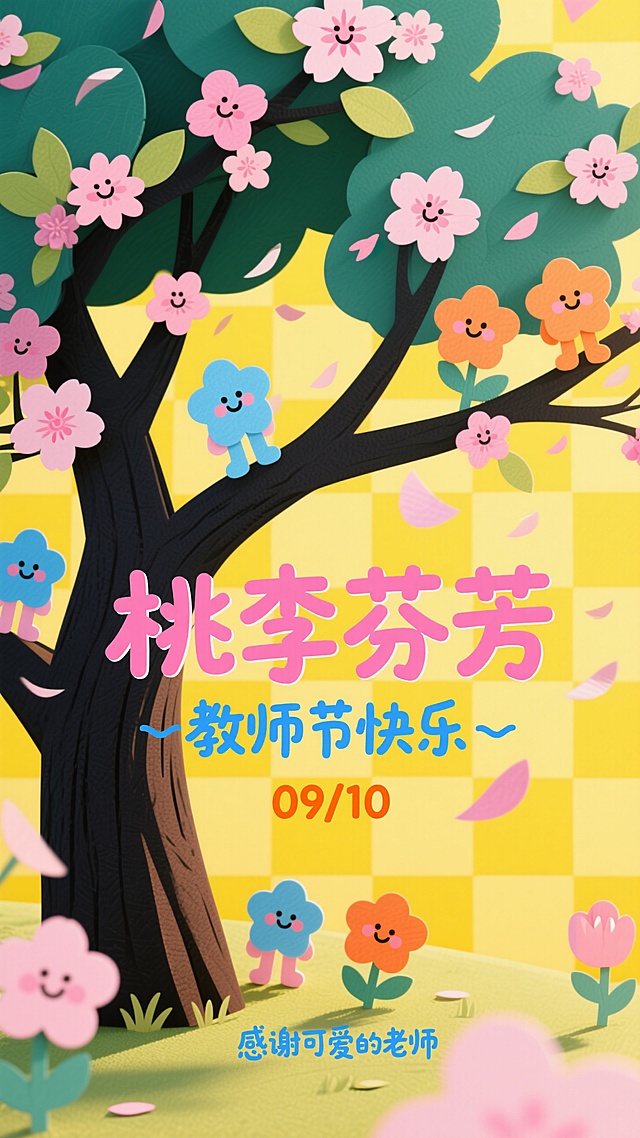 教师节海报｜童趣风