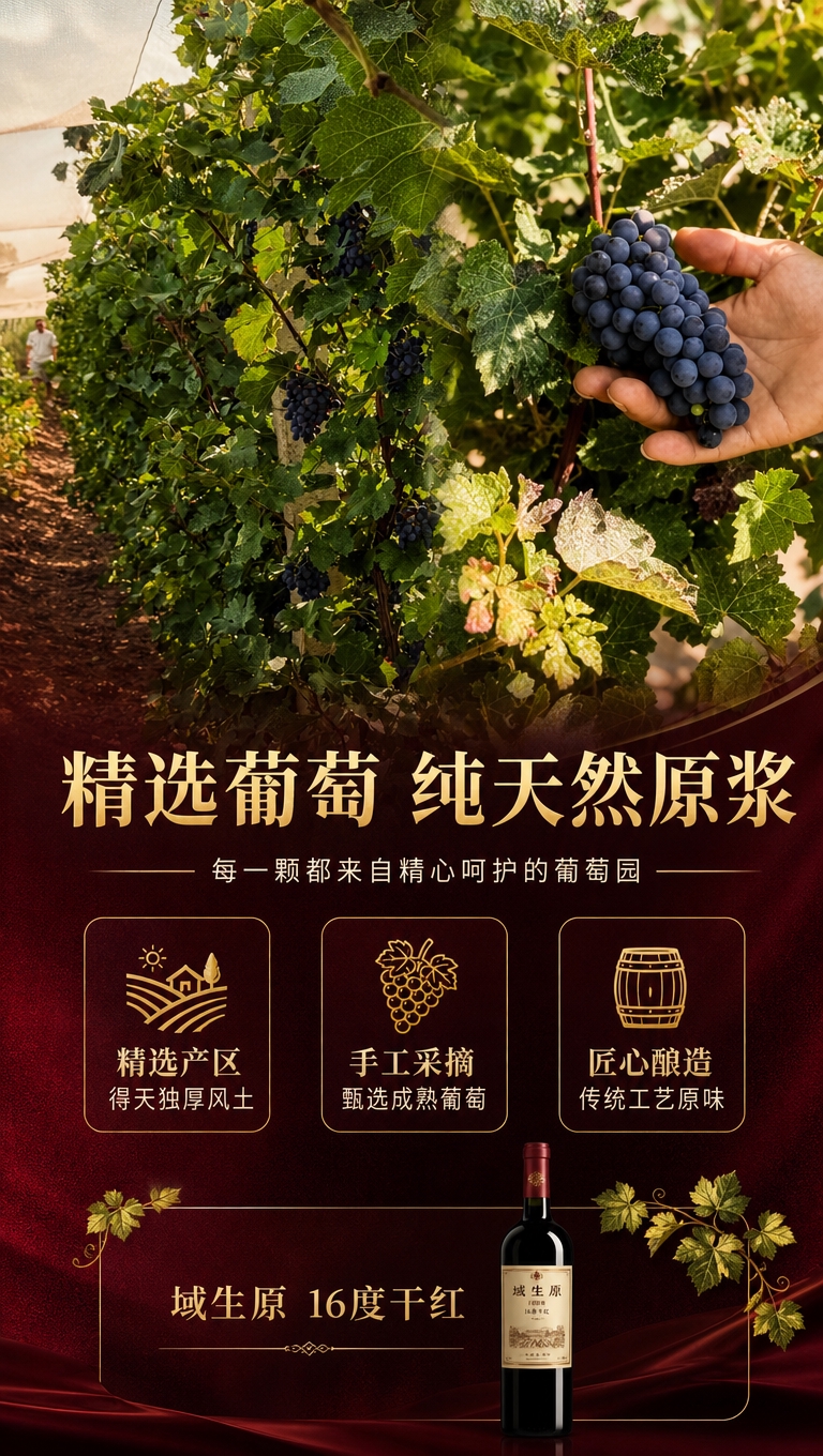 [商品] 使用【图4】【图5】葡萄园与葡萄实景图；保留葡萄深紫… - 图片创意预览