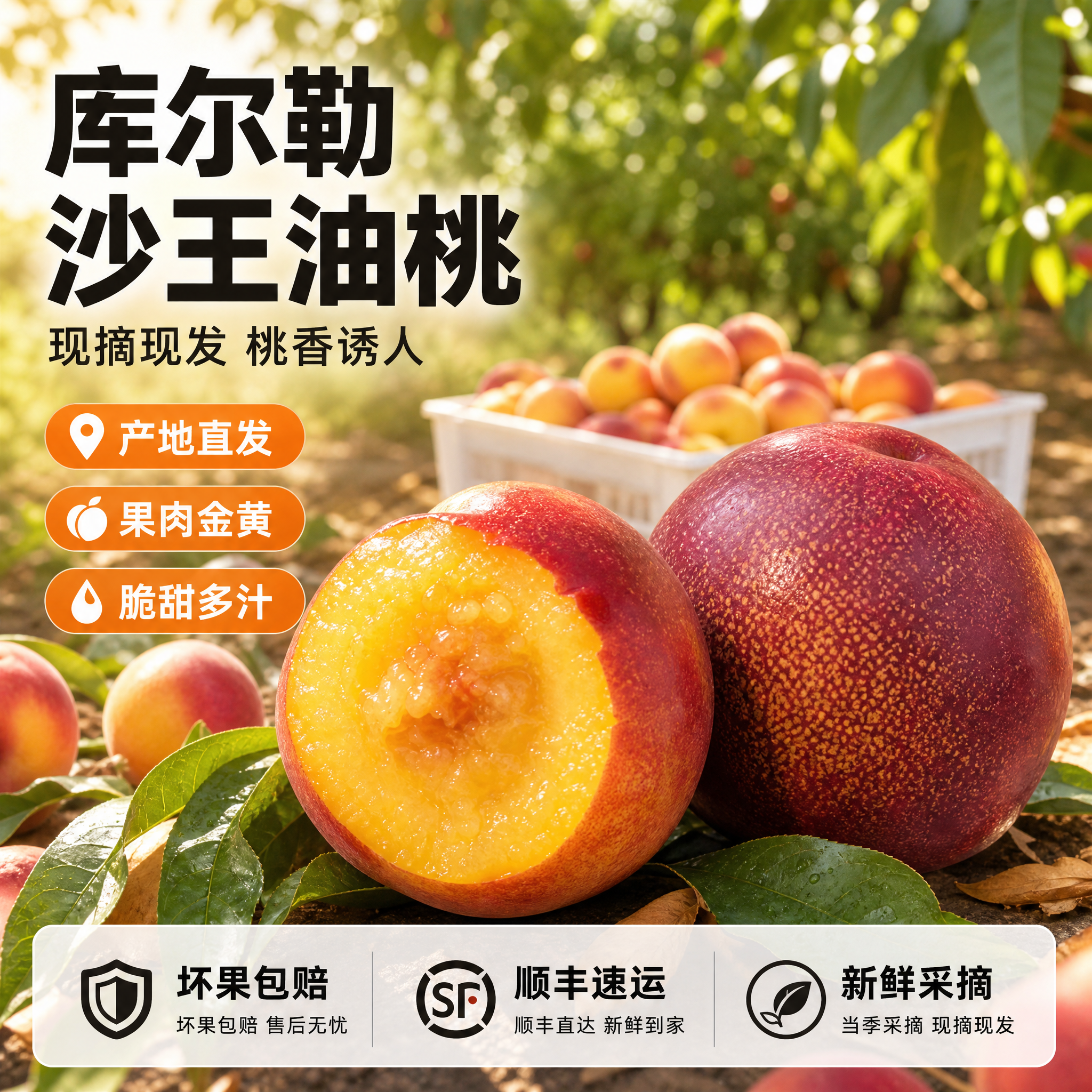 [单张主图] 库尔勒沙王油桃 爆款促销感主图 突出食欲感与新鲜… - 图片创意预览