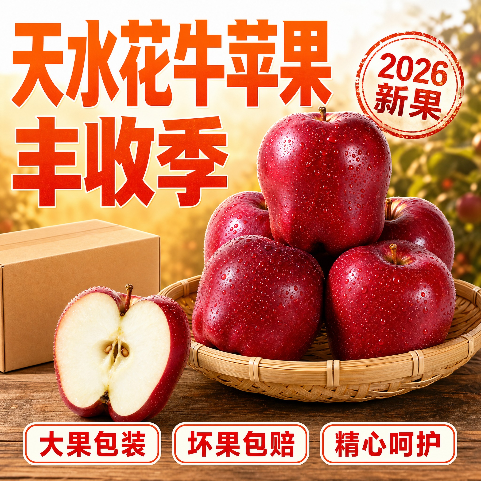 [主图-5] 京东生鲜电商主图，超大加粗橙红字·丰收堆叠，左右… - 图片创意预览